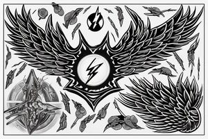 lightning strike, wings tattoo idea