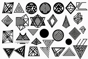 Geometric tattoo abstract lines and dots tattoo idea