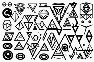 Geometric tattoo abstract lines and dots tattoo idea