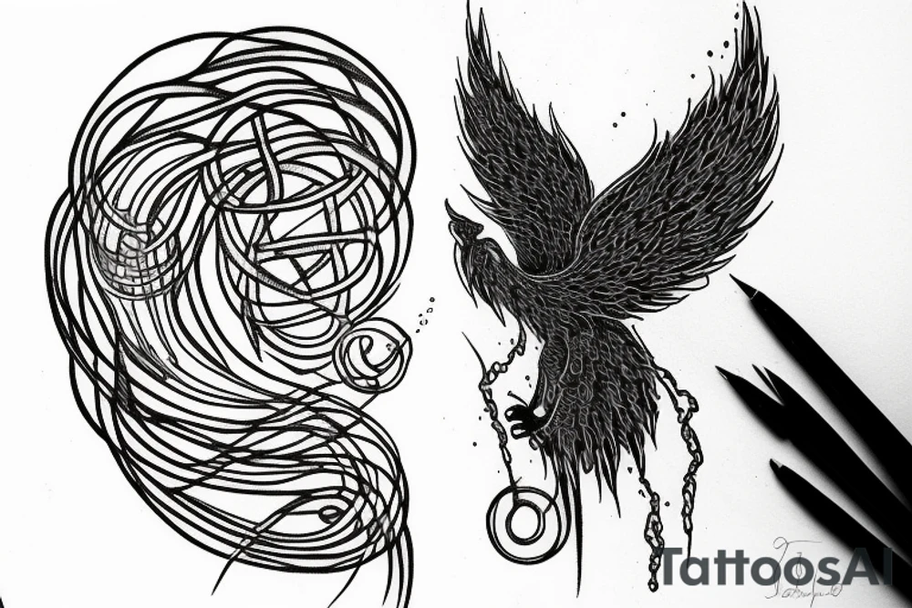 lightning strike, wings, Sisyphus tattoo idea