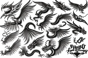 lightning strike, wings, dragon tattoo idea