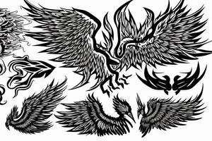 lightning bolt, wings, phoenix, storm tattoo idea