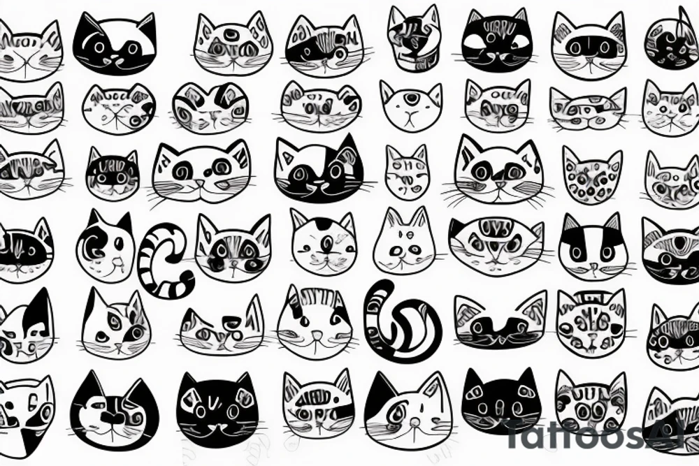 Cat tattoo from Geometric shapes or lines and dots tattoo idea Cat tattoo from Geometric shapes or lines and dots tattoo idea
