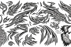 lightning bolt, phoenix, storm, Phoenician tattoo idea