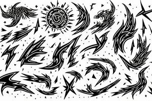 lightning bolt, phoenix, storm, Phoenician tattoo idea