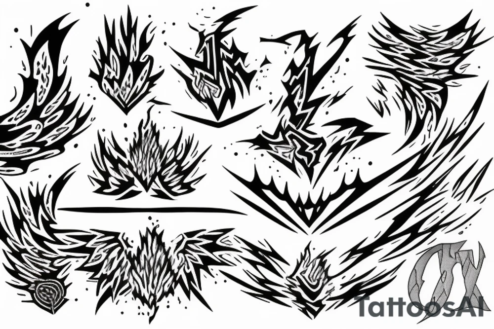 lightning bolt, phoenix, storm, Phoenician tattoo idea