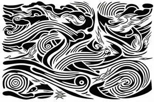 lightning bolt, phoenix, storm, abstract tattoo idea