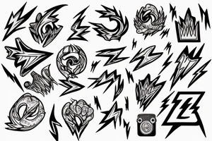 creative, artistic, lightning bolt tattoo idea