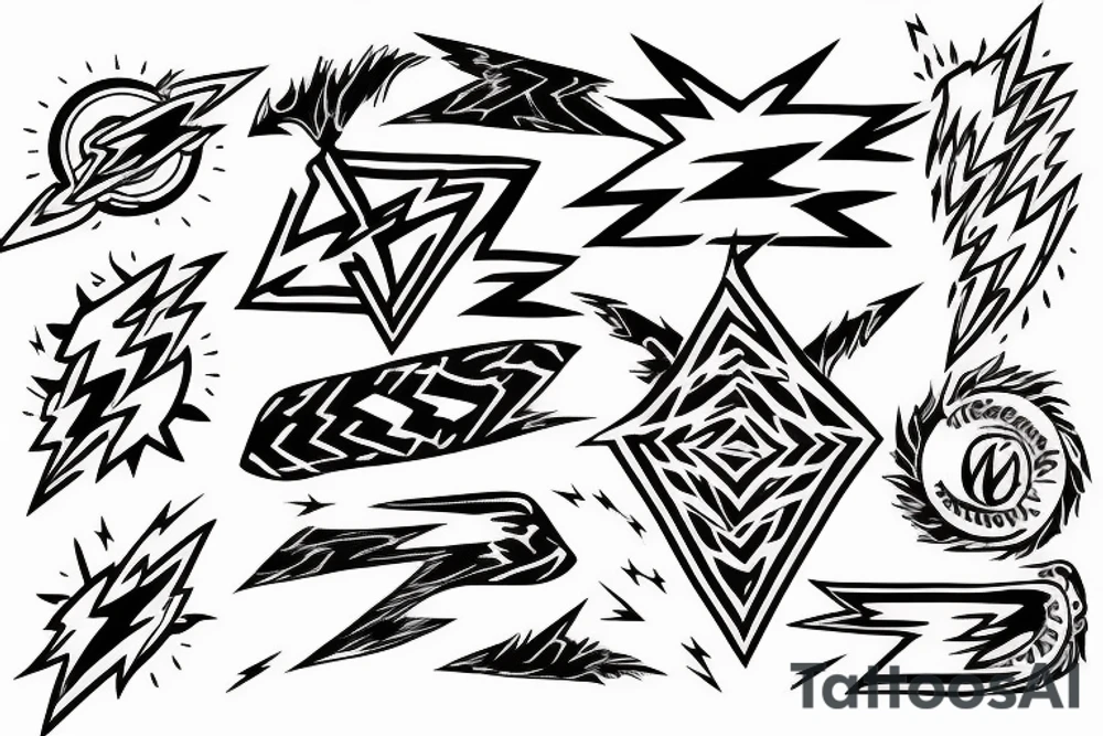 creative, artistic, lightning bolt, hd tattoo idea