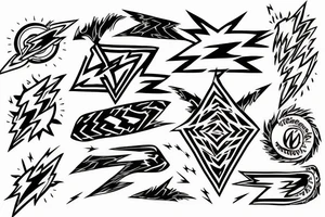 creative, artistic, lightning bolt, hd tattoo idea