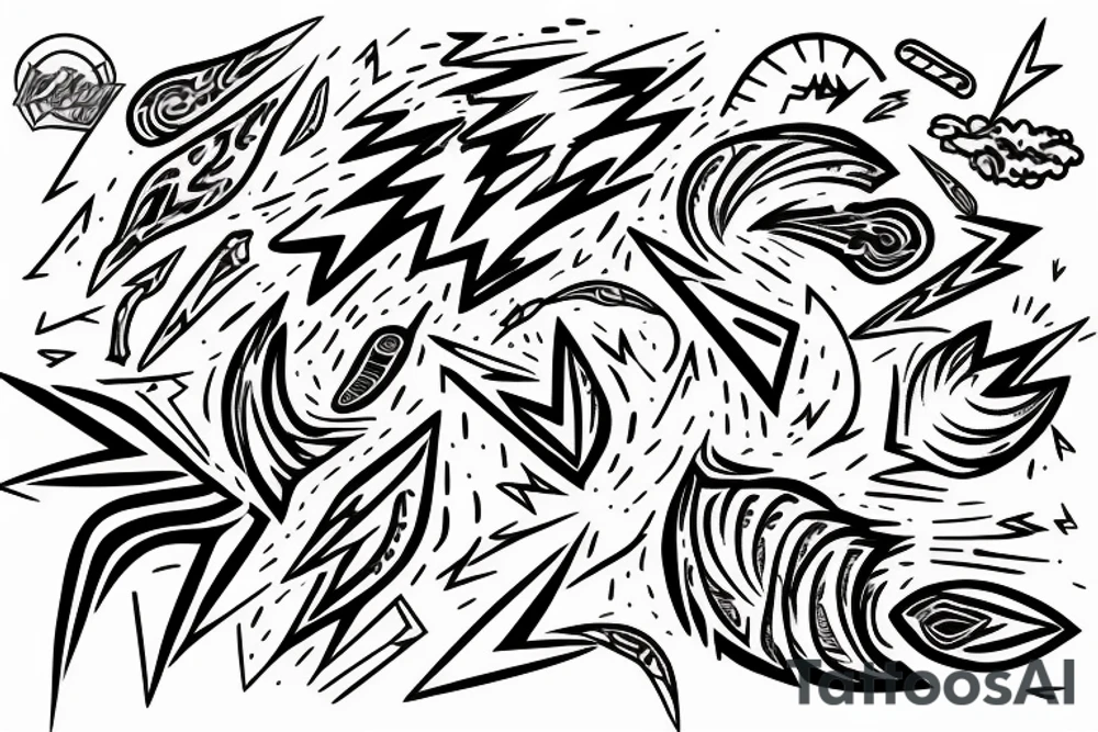 creative, artistic, lightning bolt, hd tattoo idea