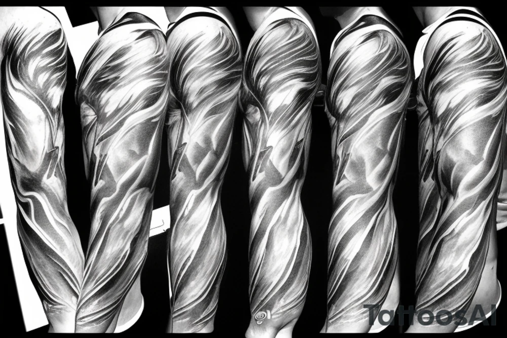 lightning, icarus, creative, success, Michelangelo style, courage, fight, power, hard black lines, maximalist, clouds, HD tattoo idea