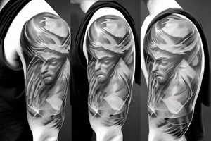 one lightning, icarus, creative, success, Michelangelo style, courage, fight, power, hard black lines, maximalist, HD, lightning, strike tattoo idea