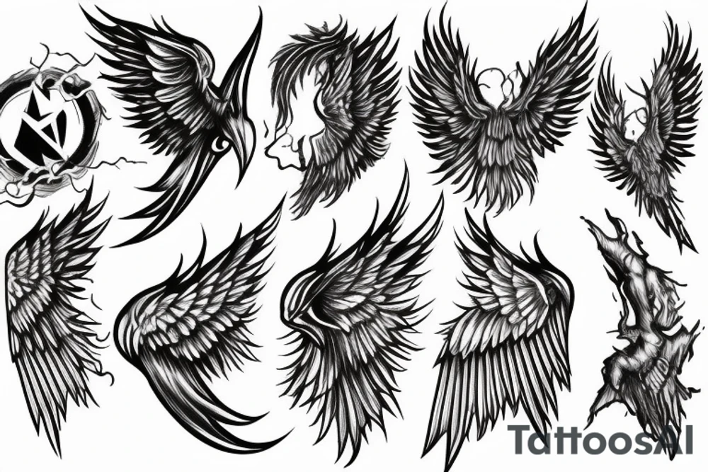 wings, fighting war, fallen angel, lightning storm, lightning strike, lightning, bold lightning tattoo idea
