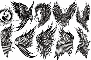wings, fighting war, fallen angel, lightning storm, lightning strike, lightning, bold lightning tattoo idea