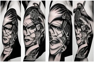 Viking warrior woman with baby tattoo idea