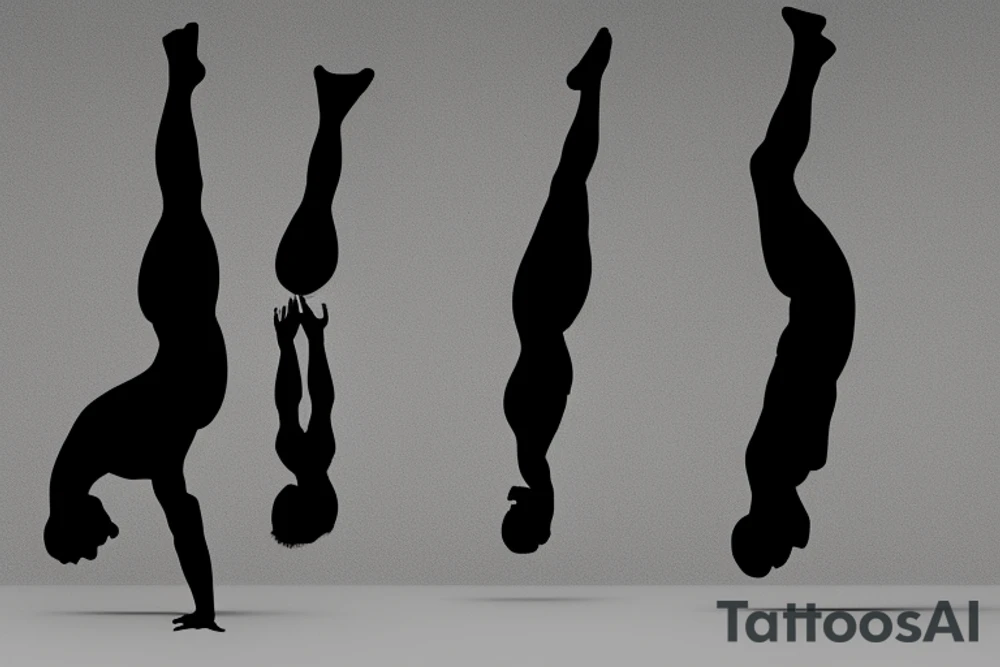 Gymnastics man upsidedown handstand tattoo idea