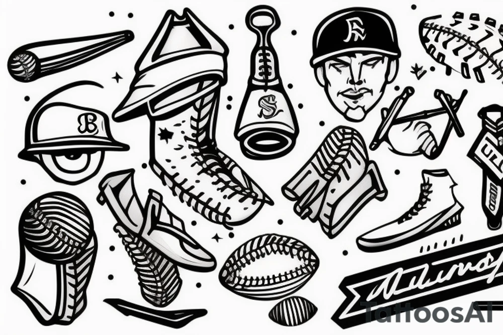 Mountains with baseball tattoo idea