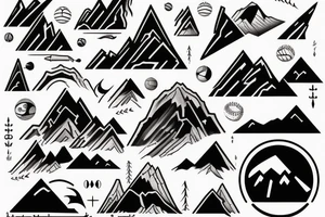 Mountains inside of baseball tattoo idea