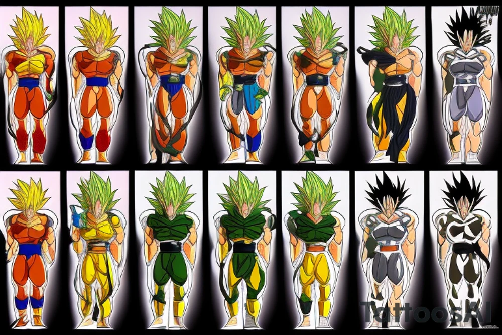 DBZ Broly's armor on DBS Broly Super Saiyan tattoo idea