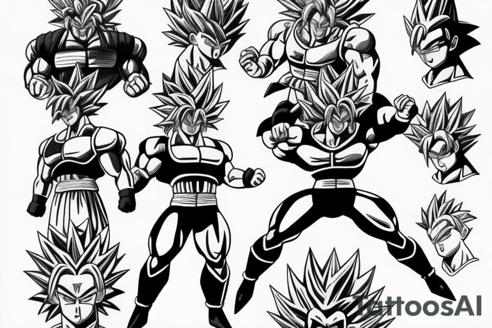 DBZ Broly's armor on DBS Broly Super Saiyan tattoo idea