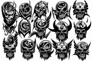 Demon Skully Shoulder armor tattoo idea