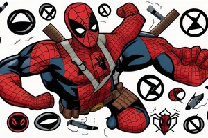 Deadpool with Spiderman tattoo idea