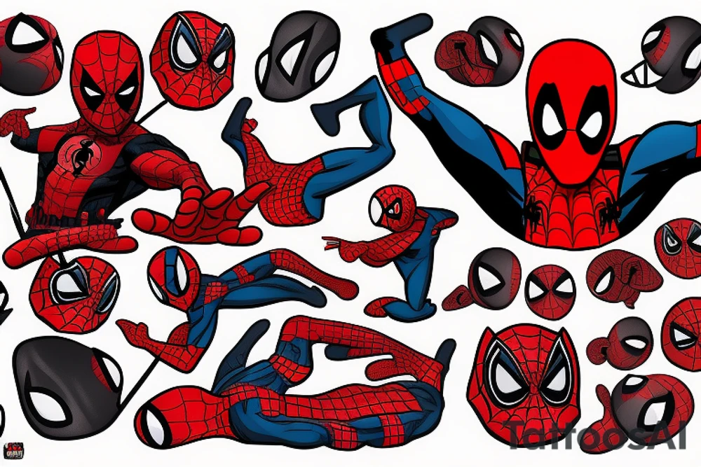 Deadpool with Spiderman tattoo idea