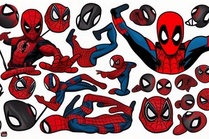 Deadpool with Spiderman tattoo idea