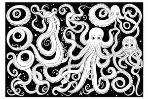 Octopus with long tentacles tattoo idea