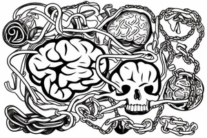 Brain in chains tattoo idea