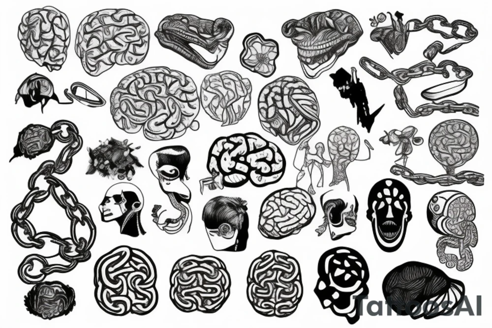 Brain in chains tattoo idea