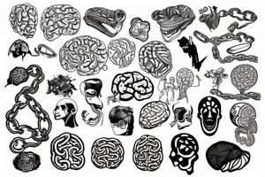 Brain in chains tattoo idea