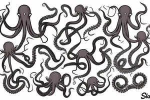 Octopus with long tentacles tattoo idea