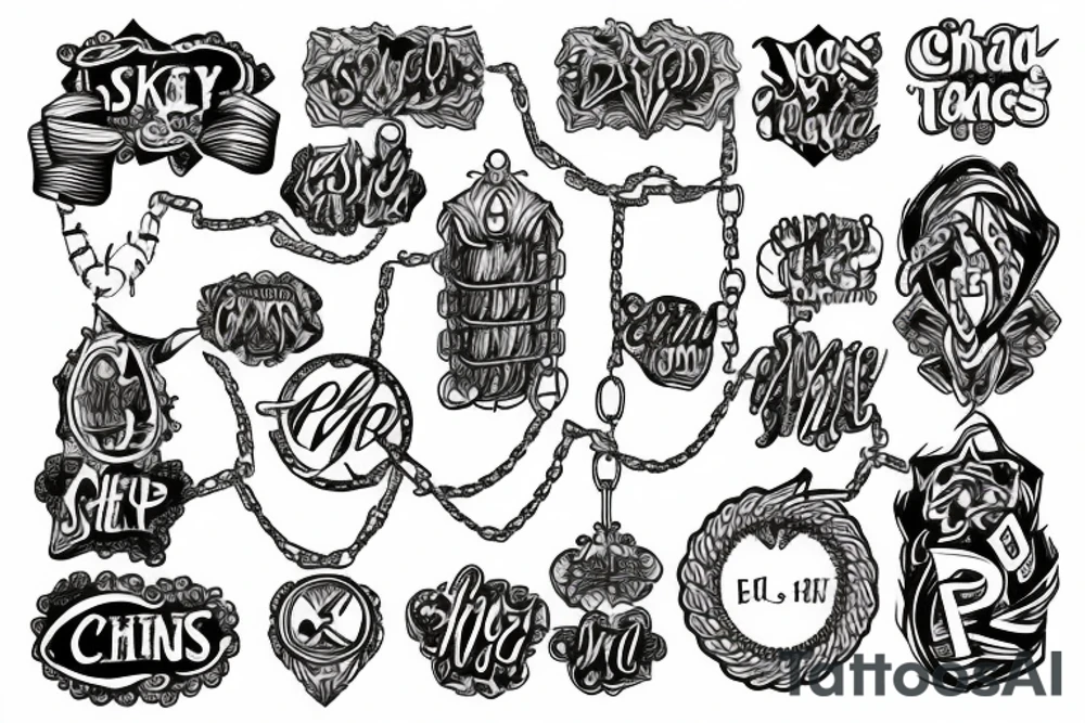 Words in chains tattoo idea