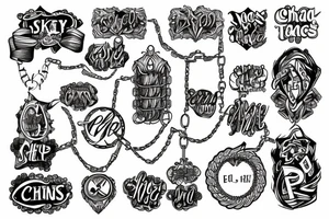 Words in chains tattoo idea
