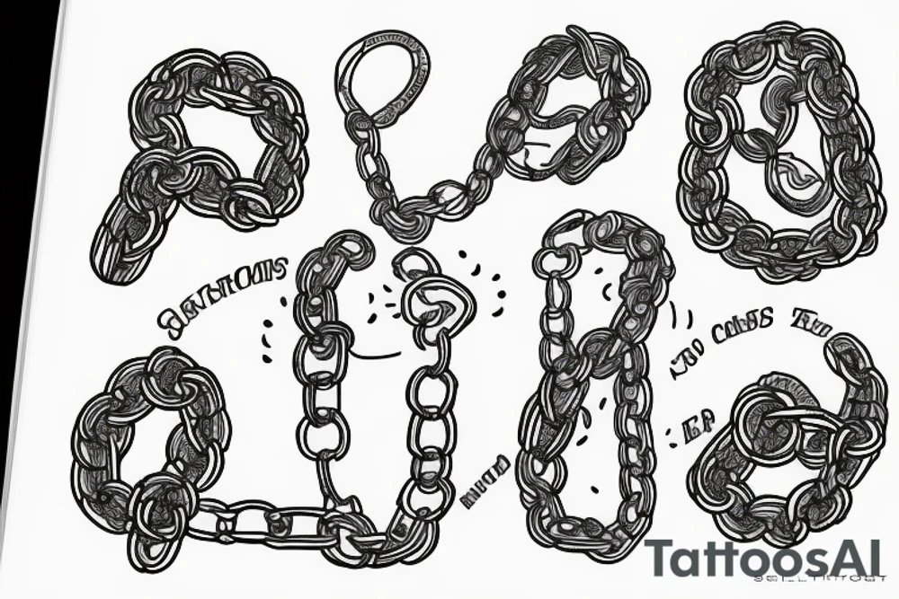 Words in chains tattoo idea