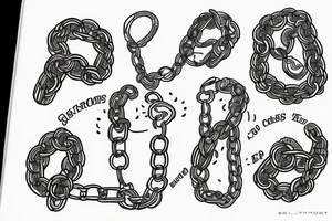 Words in chains tattoo idea