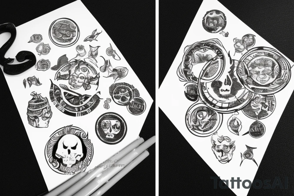 Two sides of the same coin tattoo idea