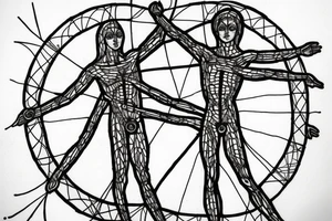 Vitruvian man in chains tattoo idea