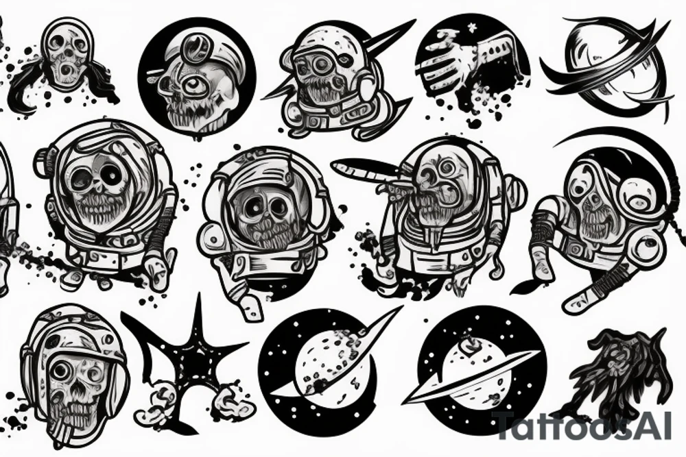 Viking zombie astronaut tattoo idea