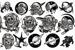 Viking zombie astronaut tattoo idea