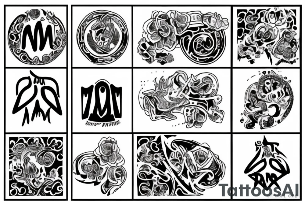 Mom and two sons tattoo idea