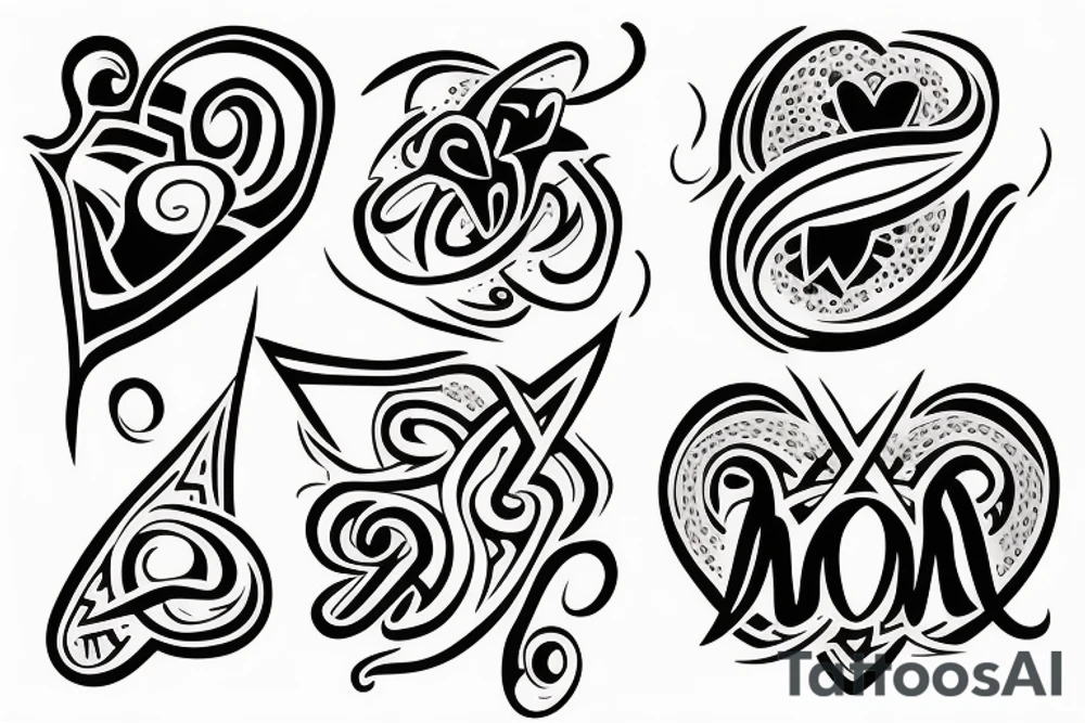 Mom and two sons tattoo idea