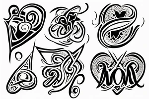 Mom and two sons tattoo idea
