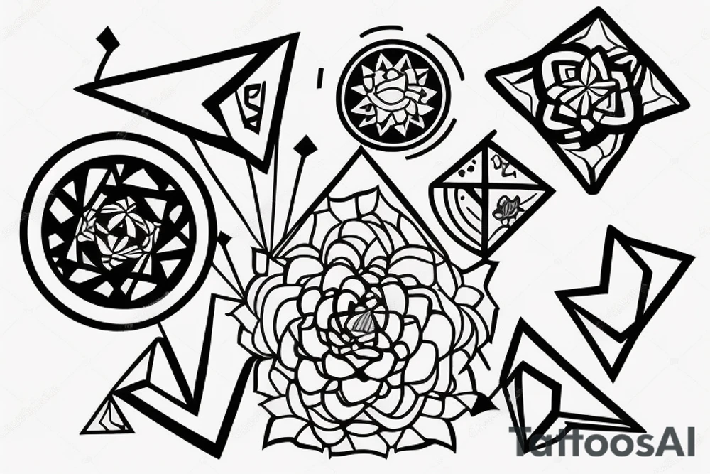 Mom and two babies tattoo idea