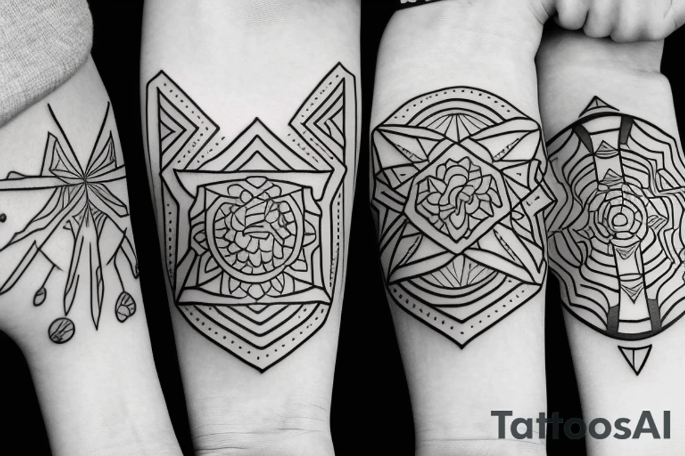 Mom and two babies tattoo idea
