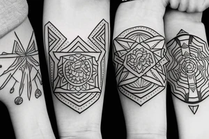 Mom and two babies tattoo idea