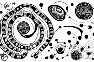 Black hole diagram where a planck scale indicator is near the point of singularity tattoo idea