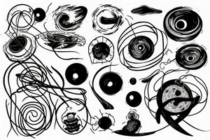 Black hole diagram leading to a bowl of spaghetti tattoo idea